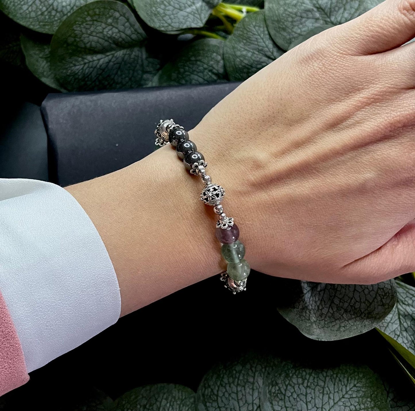 Fokus Armband-Fluorit/Hämatit