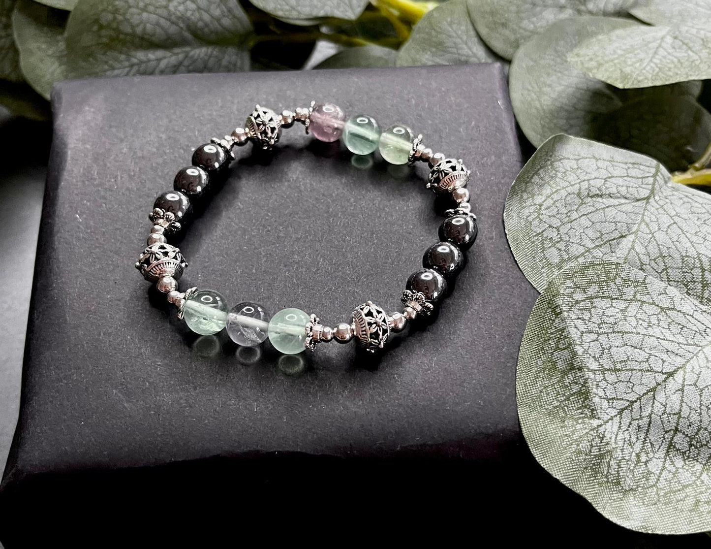 Fokus Armband-Fluorit/Hämatit