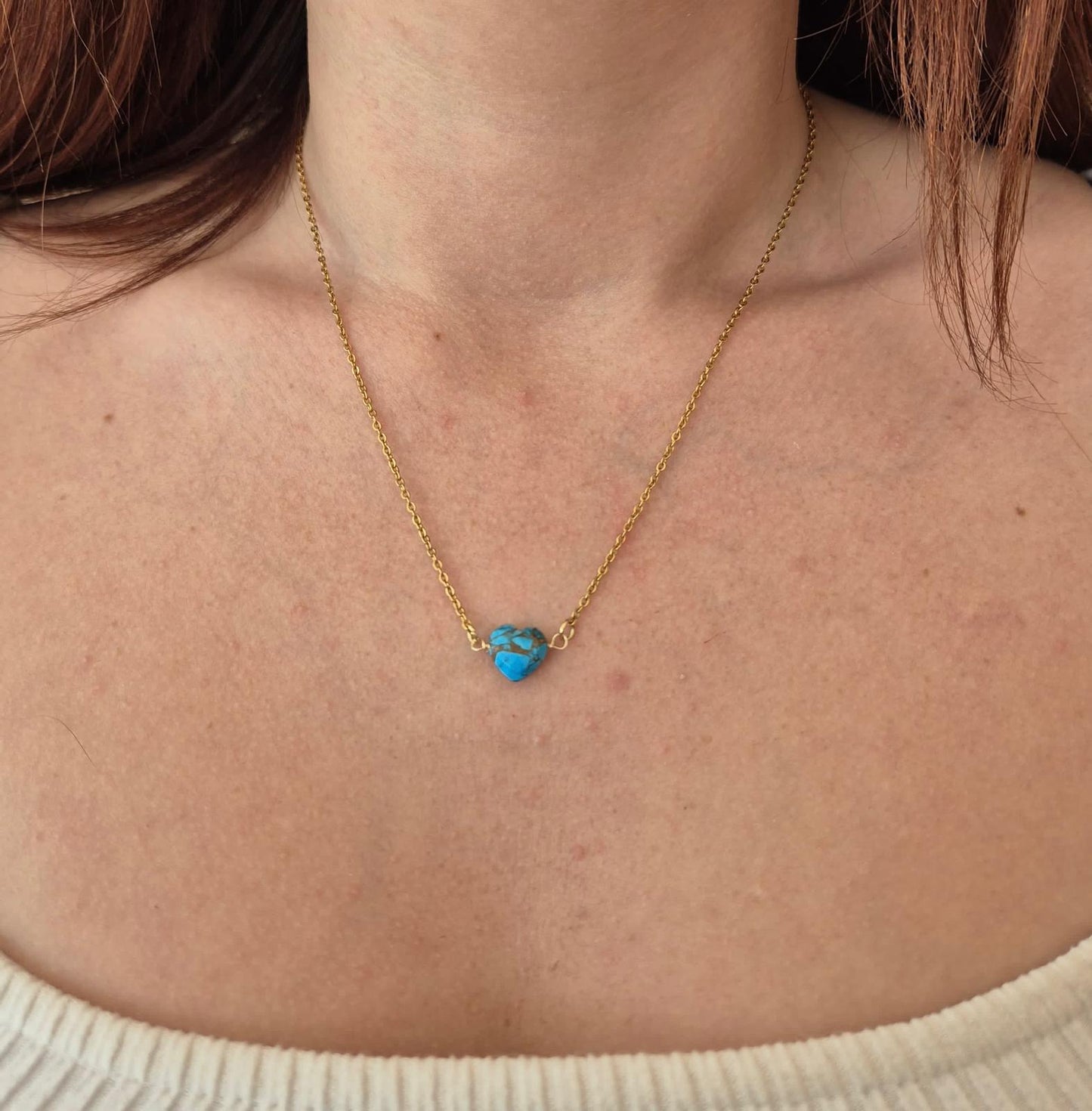 Türkis Herzhalskette