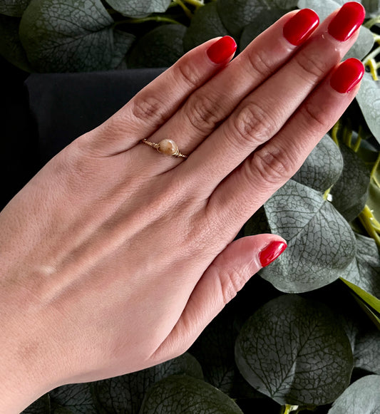 Rutilquarz Ring-vergoldet-Größenverstellbar