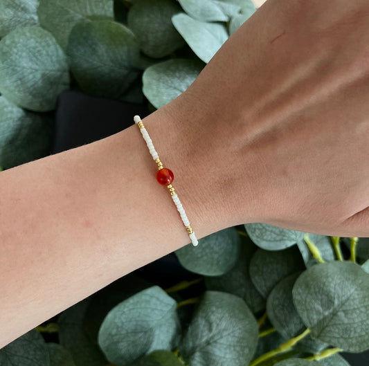 Carneol Armband mit Verschluss (gold)