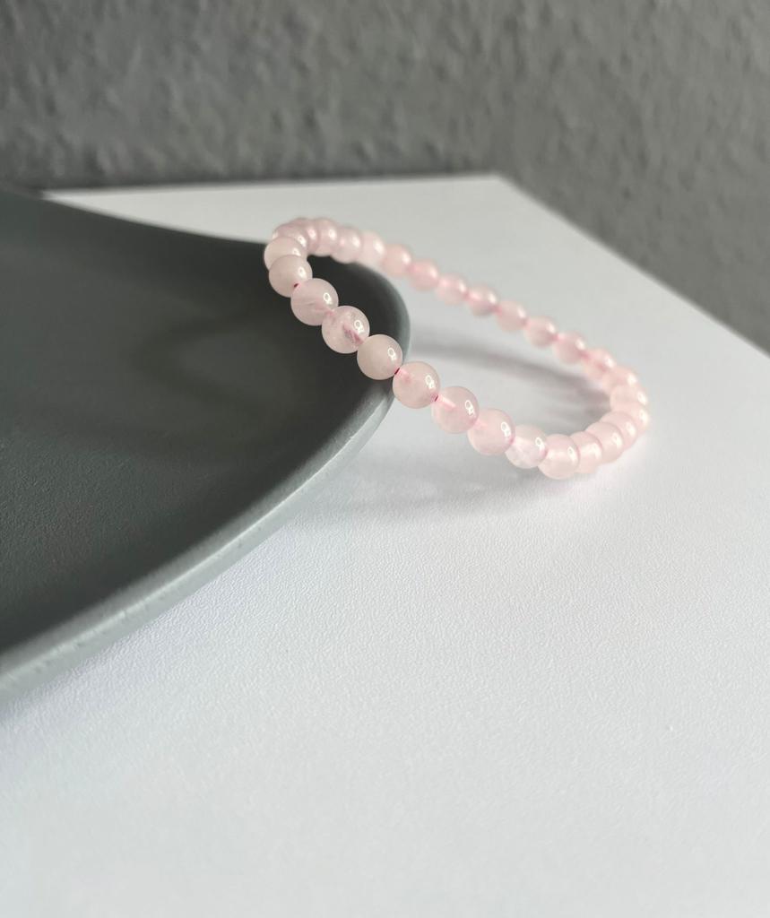 Rosenquarz Love Crystal Charme – Herz-Schlüsselanhänger Mit Rosenquarz, Bergkristall & Perle