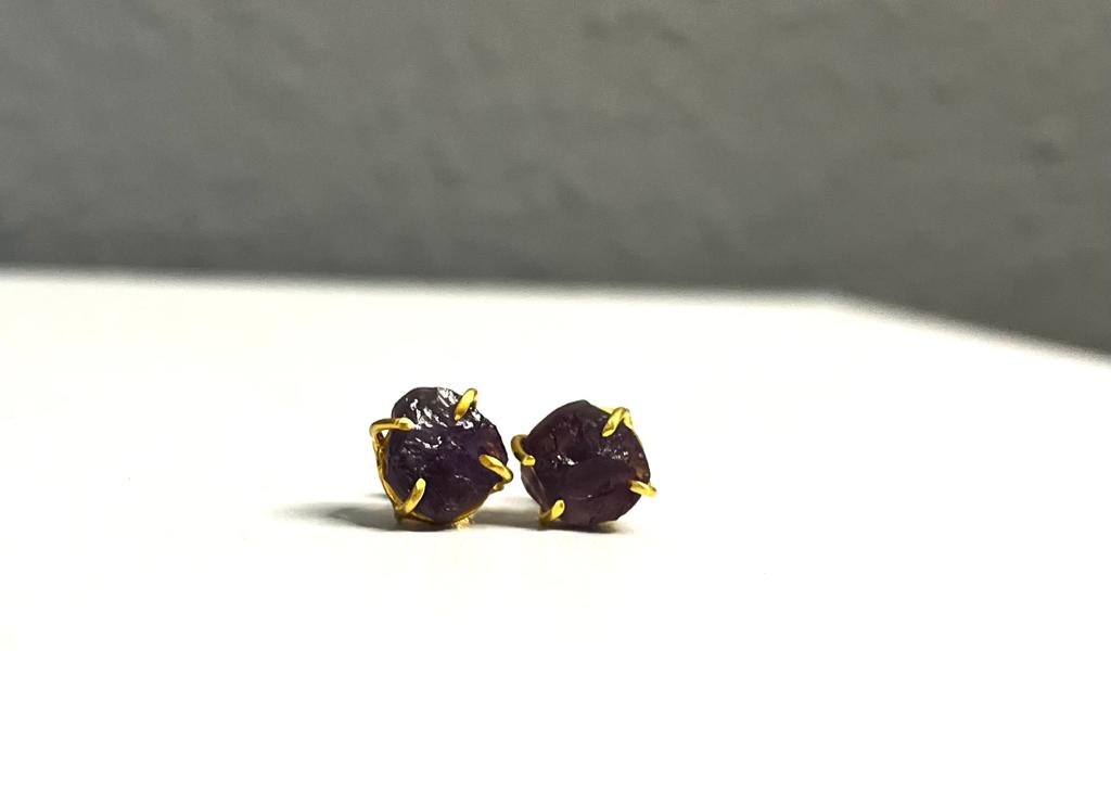 Amethyst Ohrstecker 925 Silber- vergoldet