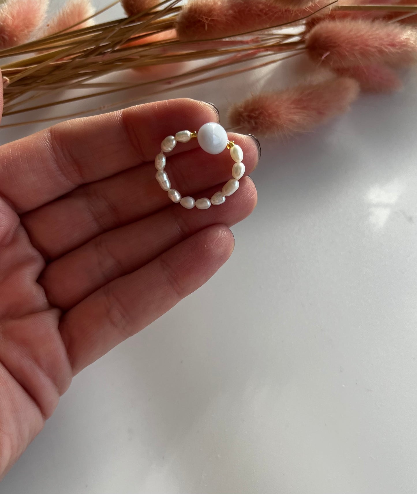 Blauer Chalcedon -Süßwasserring